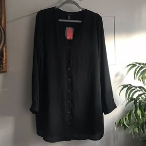 Forever 21 Long Sleeve Button Down LBD